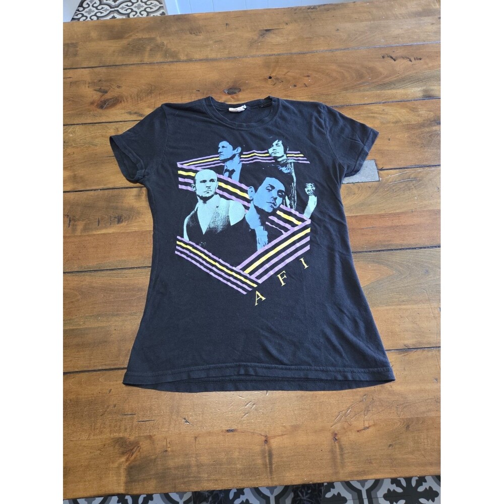 AFI Shirt Womens S Small Black Photo Graphic A Fire Inside Band Tee Bay Island